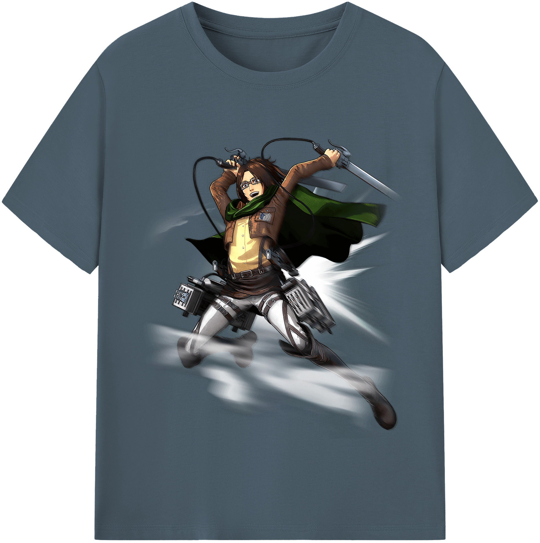 （画像用） 進撃の巨人 ハンジ·ゾエ Attack on Titan Hanji Zoe 綿100％半袖Tシャツ（フロントプリント）